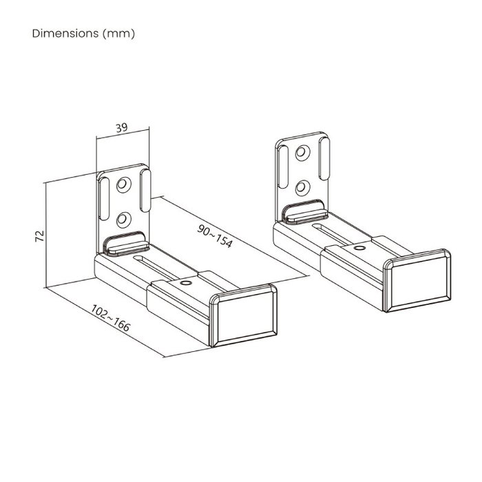 Aisens Soporte Universal de Pared para Barra de Sonido Negro SPK02U-191 Aisens Soporte Universal de Pared para Barra de Sonido Negro SPK02U-191